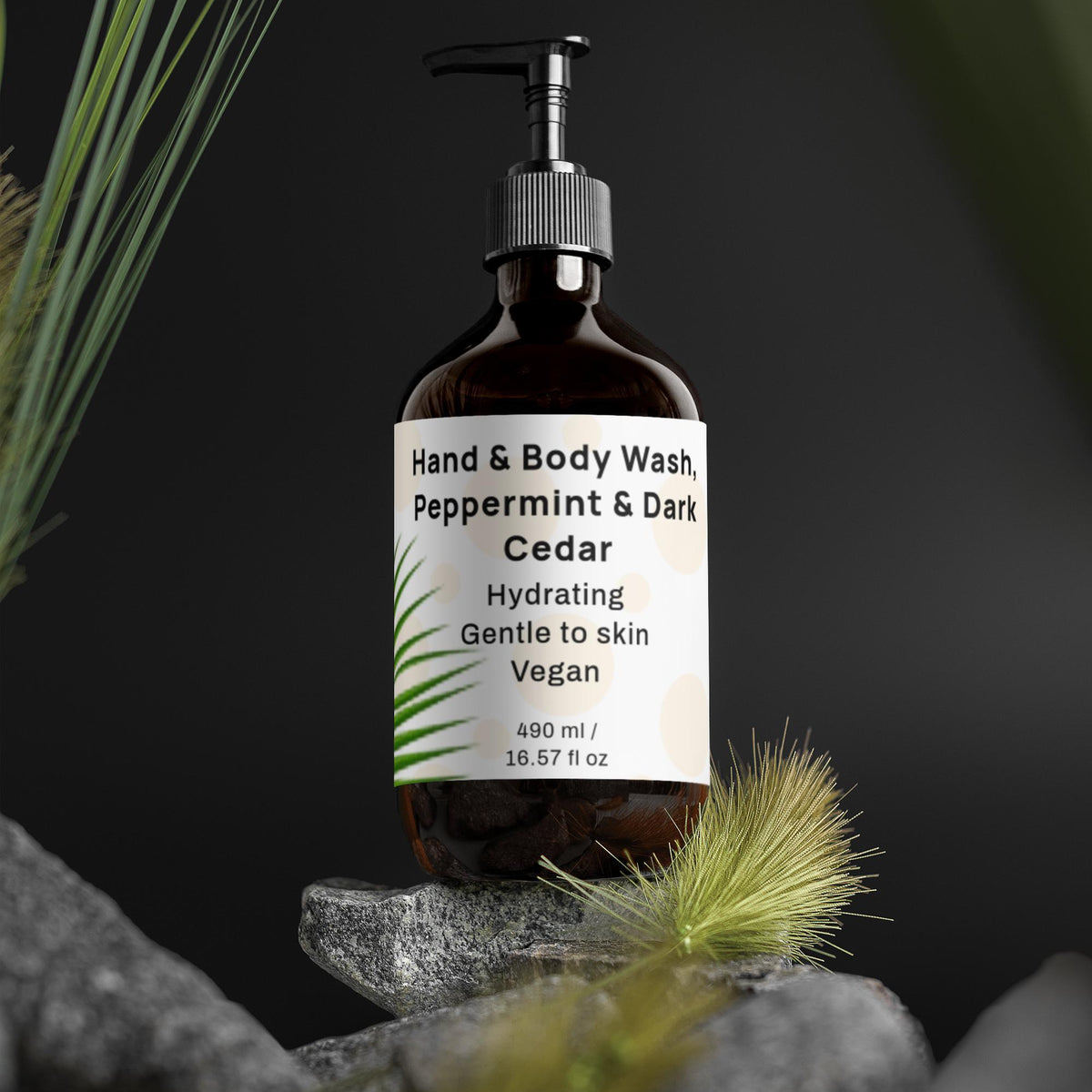 Hand & Body Wash, Peppermint & Dark Cedar
