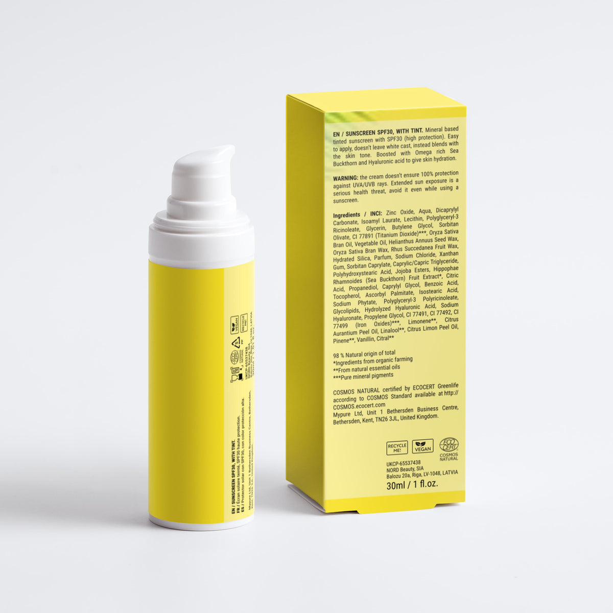 Sunscreen SPF30, with tint